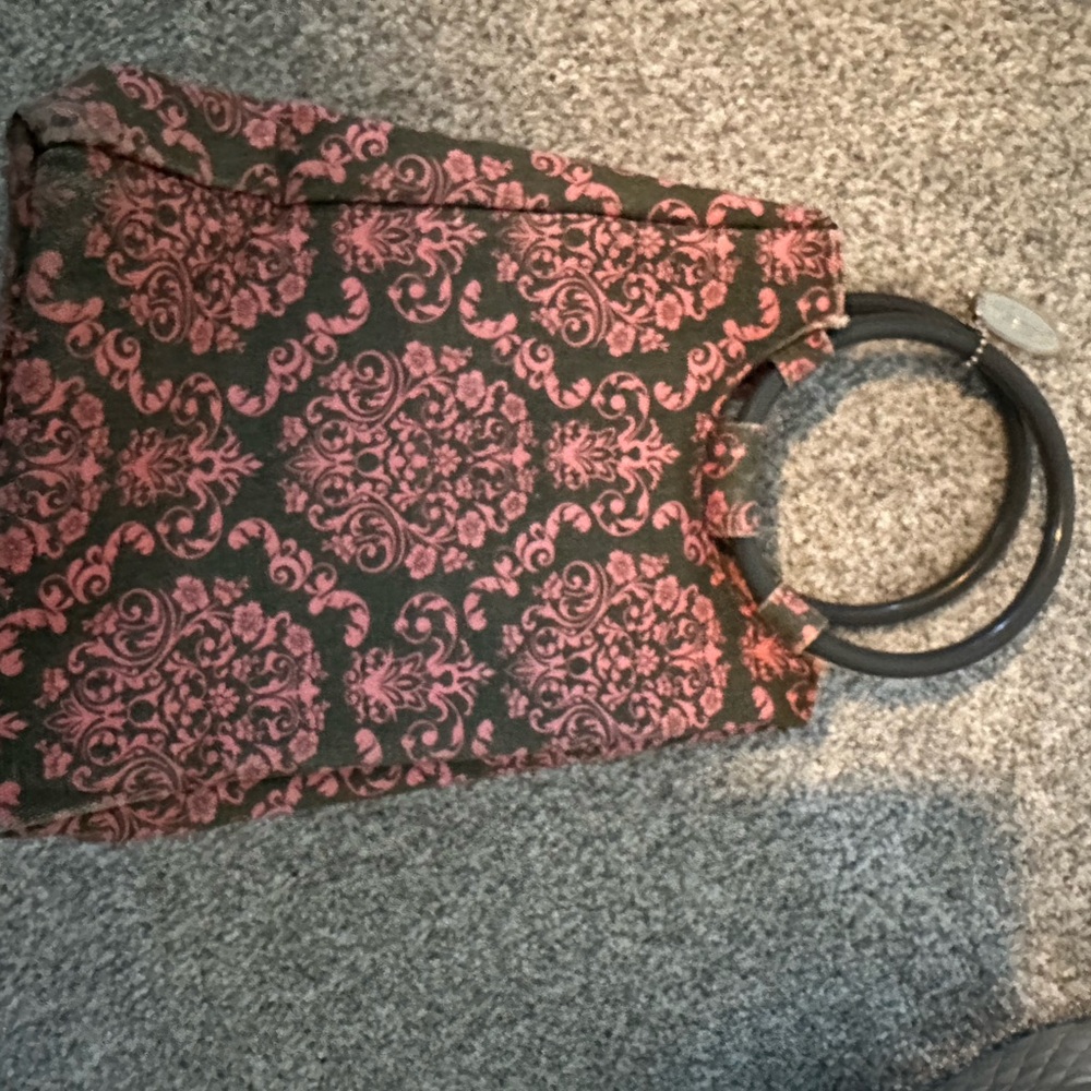 Chic Pink and Black Patterned Tote Bag